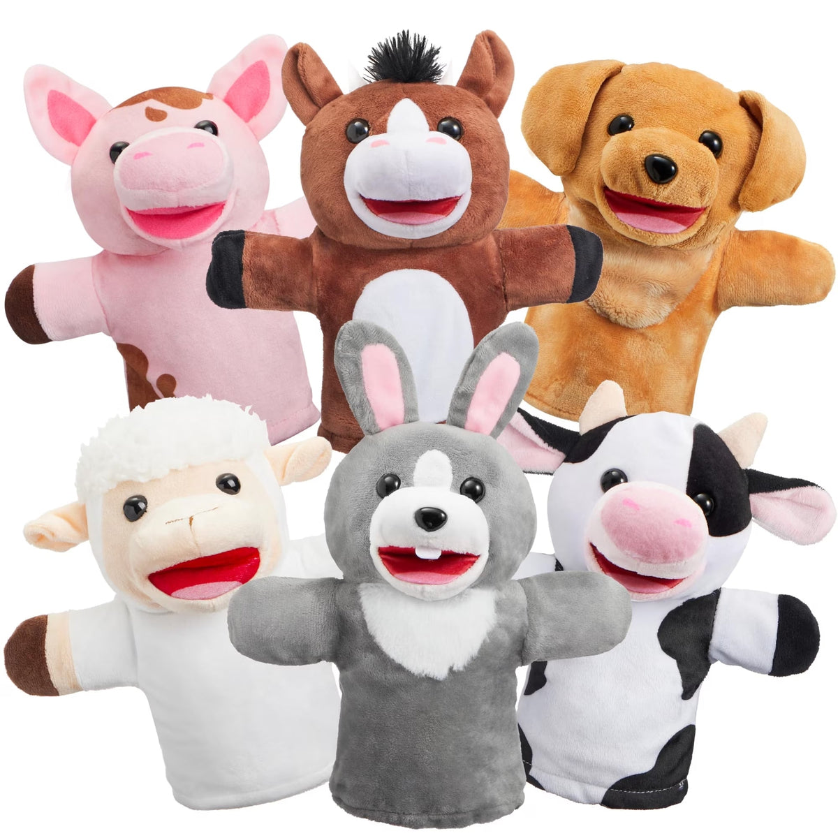 Joyfy 6-Piece Animal Hand Puppet Set