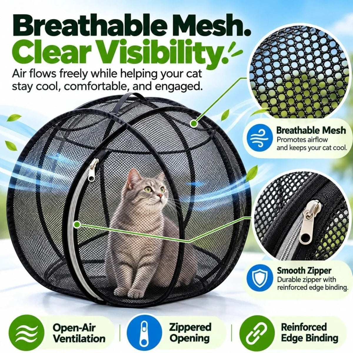 PurrPlay™ 🐱🎾 — 360° Rolling Cat Playpen