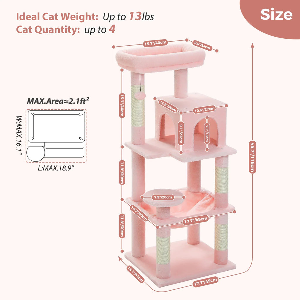 5-Level Cat Tower with Hammock — product view 8