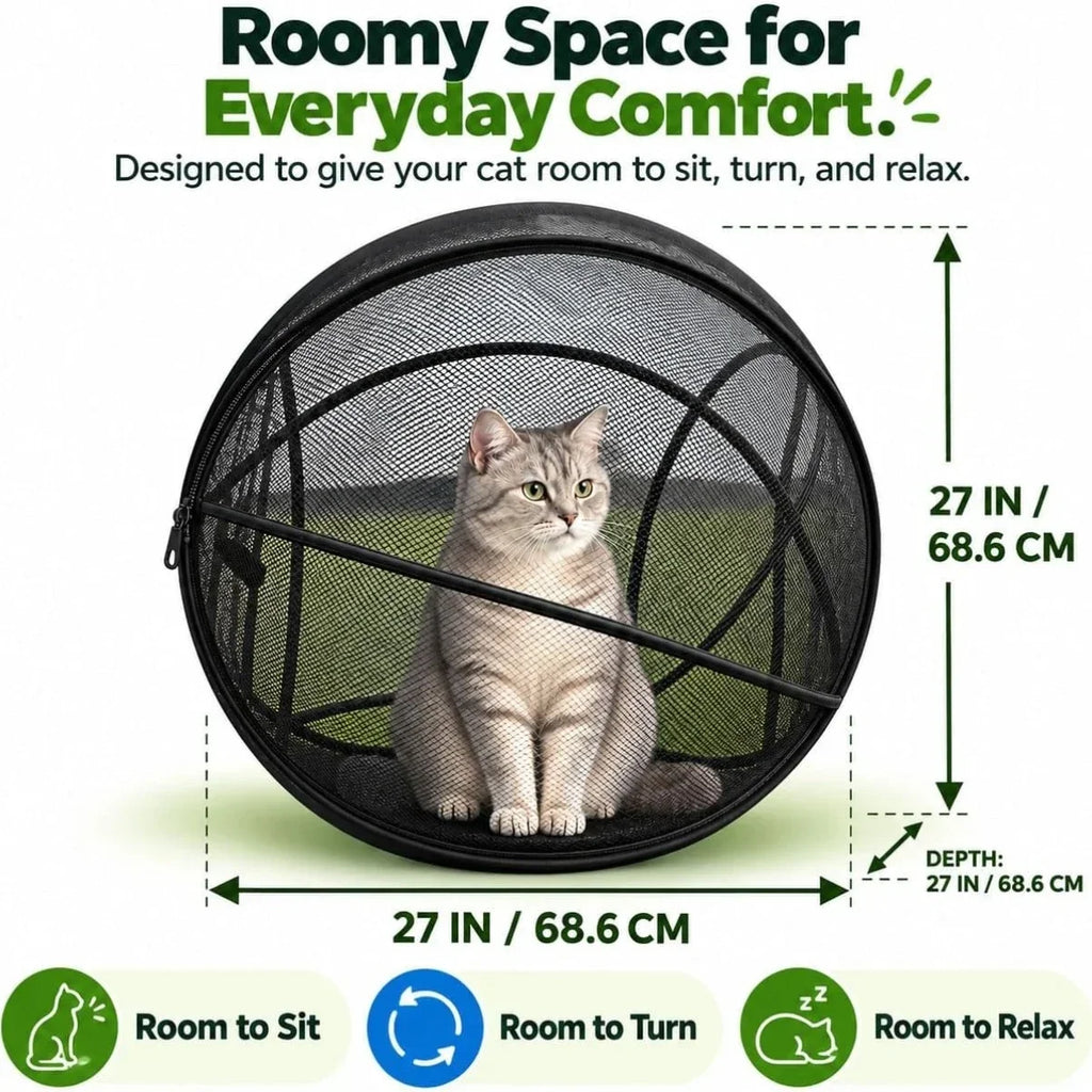PurrPlay™ 🐱🎾 — 360° Rolling Cat Playpen