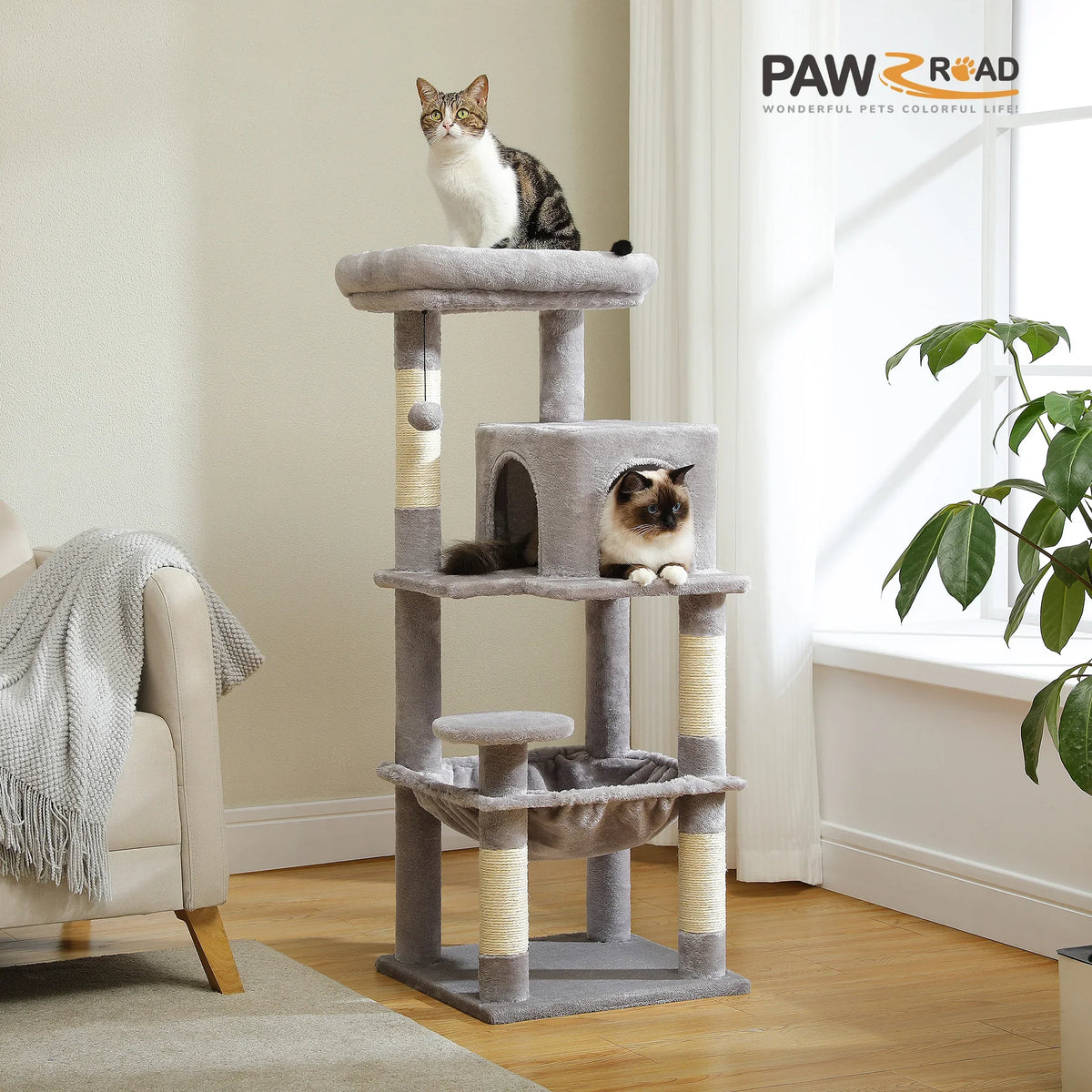 5-Level Cat Tower with Hammock — product view 3