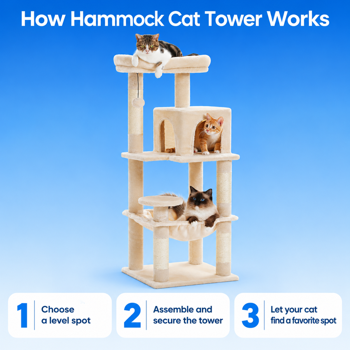 Hammock Cat Tower — how to use