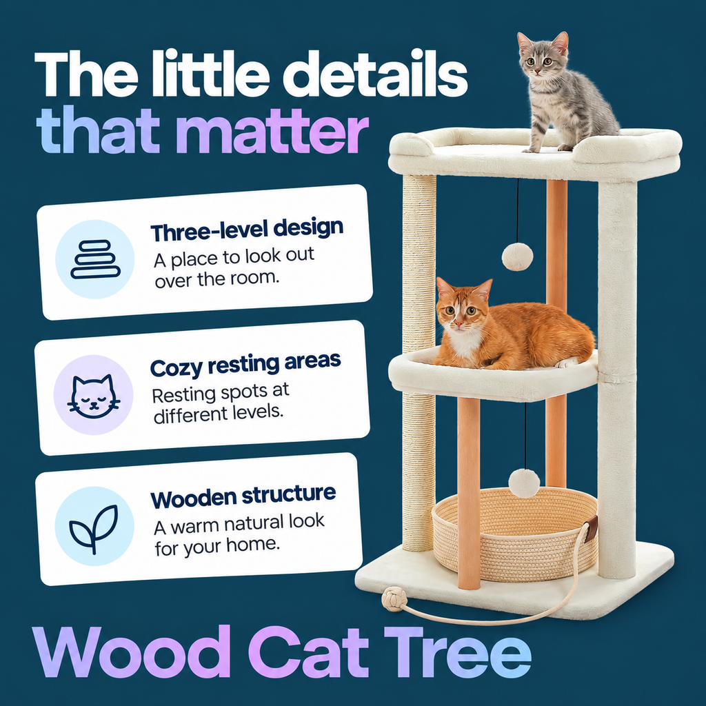 Wood Cat Tree product highlights